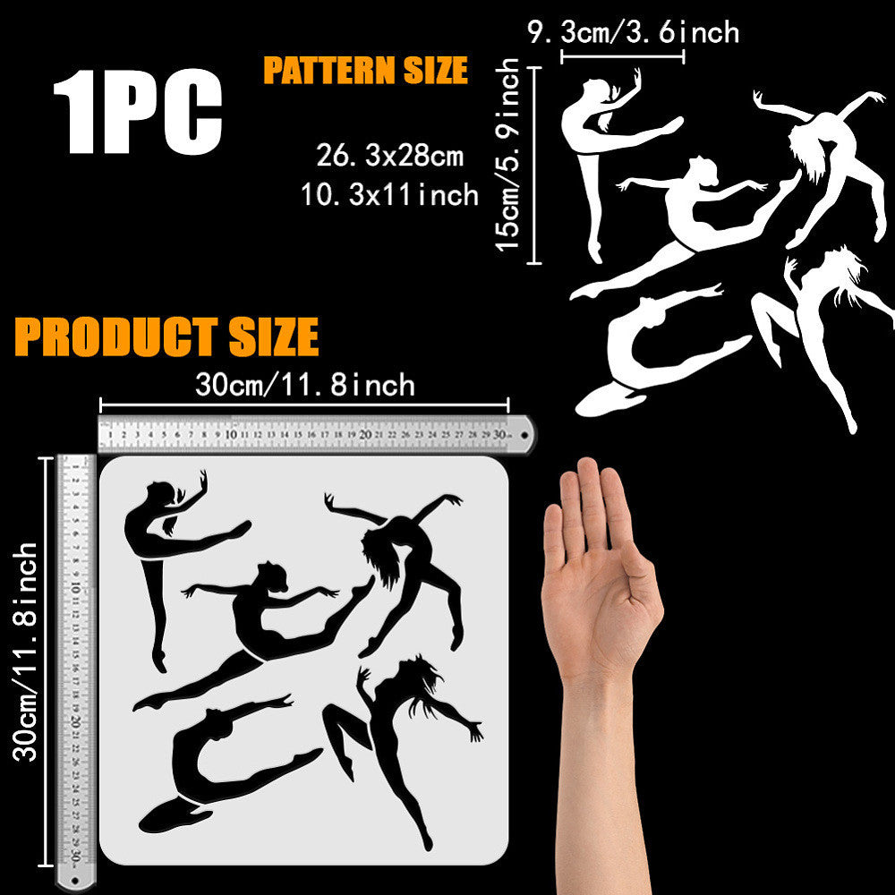 1pc HANDMAKER PET Hollow Out Stencils Dance Theme Craft