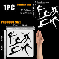 1pc HANDMAKER PET Hollow Out Stencils Dance Theme Craft