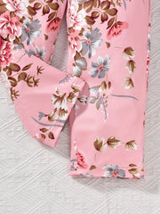 Toddler Girls Flowers Short Sleeve Romper Jumpsuit