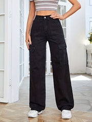 Loose Fit Side Flap Pocket Jeans
