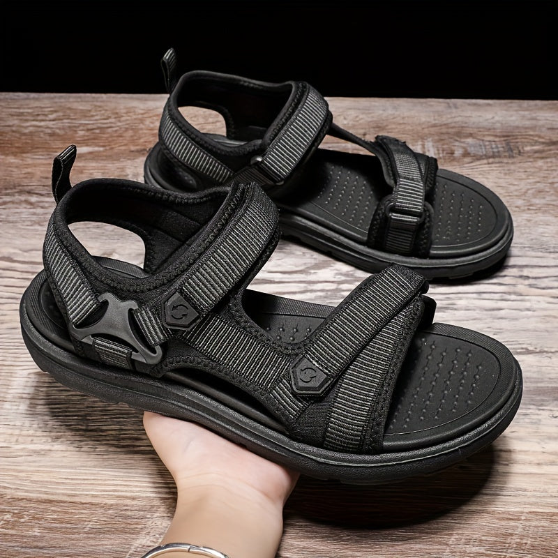 Men's Open Toe Hook And Loop Sandals Non Slip Comfortable Beach Shoes
