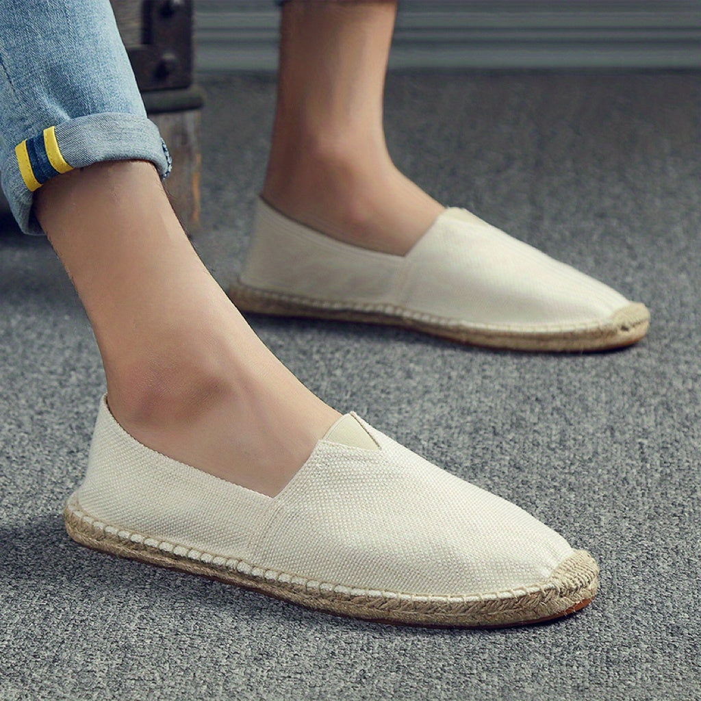 Breathable Espadrille Flat Shoes Closed Toe Canvas Shoes Women's