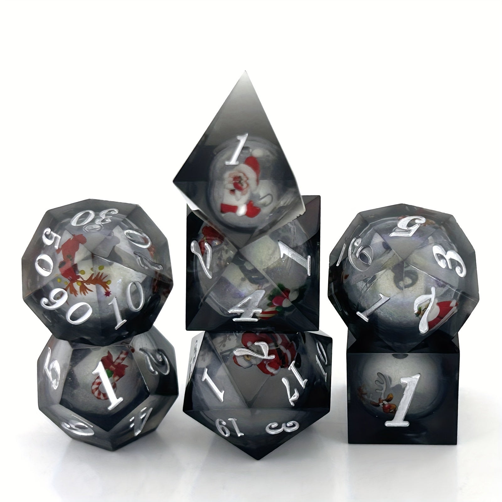 Christmas Resin Liquid Dice Set - Desktop Entertainment Game Accessories