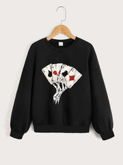 Dancing Skeleton Graphics Pullover for Girls