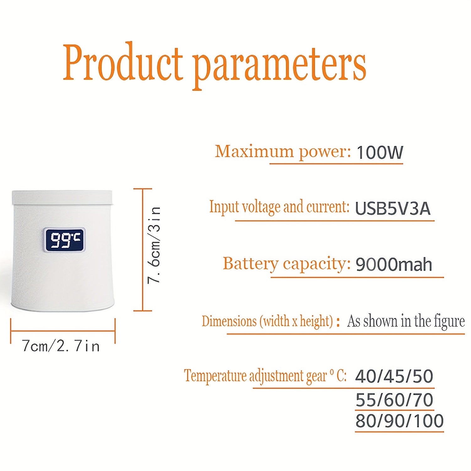 Portable Milk Warmer Milk Regulator Anti Leakage Milk Outdoor Heating Device