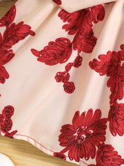 Floral Print Long Sleeve Princess Dress for Toddler Baby Girls