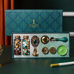 Wax Sealing Stamp Tools Set With Storage Box Fire Lacquer Seal Stamp Kit