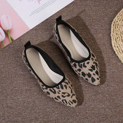 Leopard Print Flat Shoes Point Toe Lightweight & Comfortable