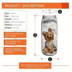 6 Pairs Dog Print Low Cut Ankle Socks Women's Stockings