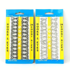 24 Sets Metal Sewing Hooks and Eyes Closure for Bra and Clothing