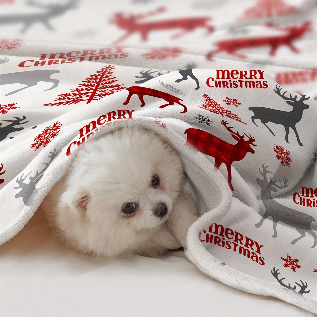 Christmas Flannel Blanket Print Warm Cozy Soft Comfortable Throw Blanket