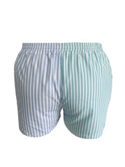 Stripe Print Shirt & Drawstring Shorts Set