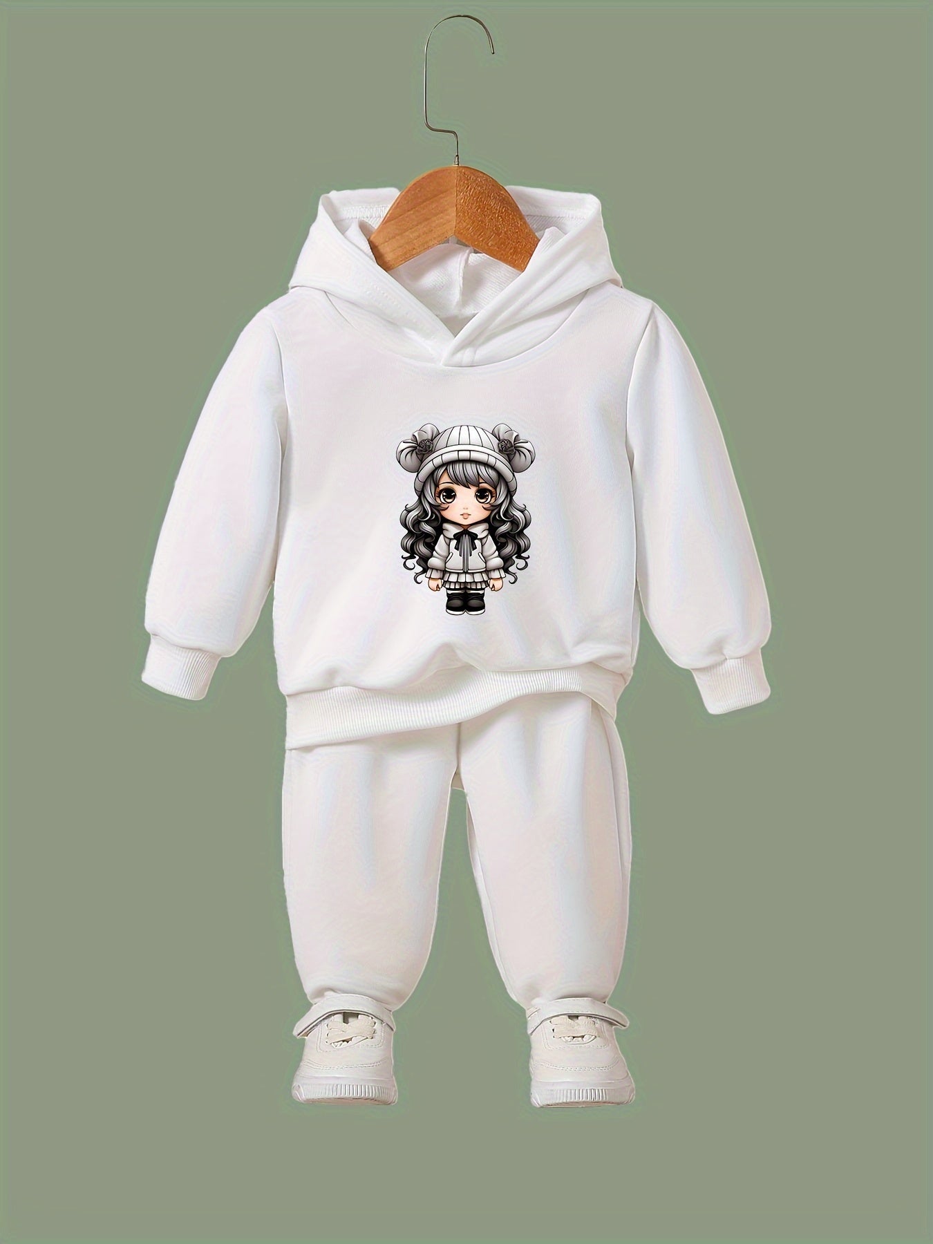 Anime Pattern Hooded Sweatshirt Girls Hoodies & Sweatpants
