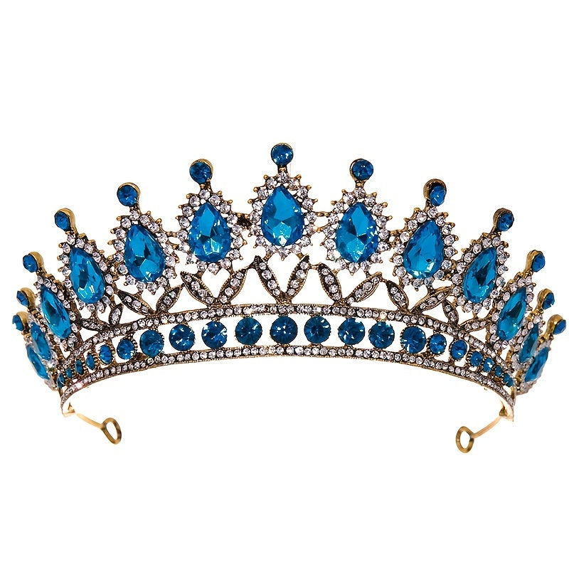 Sapphire Crystal Rhinestone Crown Hairband Headband Party Favor Decorations
