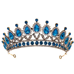 Sapphire Crystal Rhinestone Crown Hairband Headband Party Favor Decorations