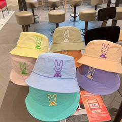 Kids Sunshade Bucket Hat Rabbit Print Double Sided
