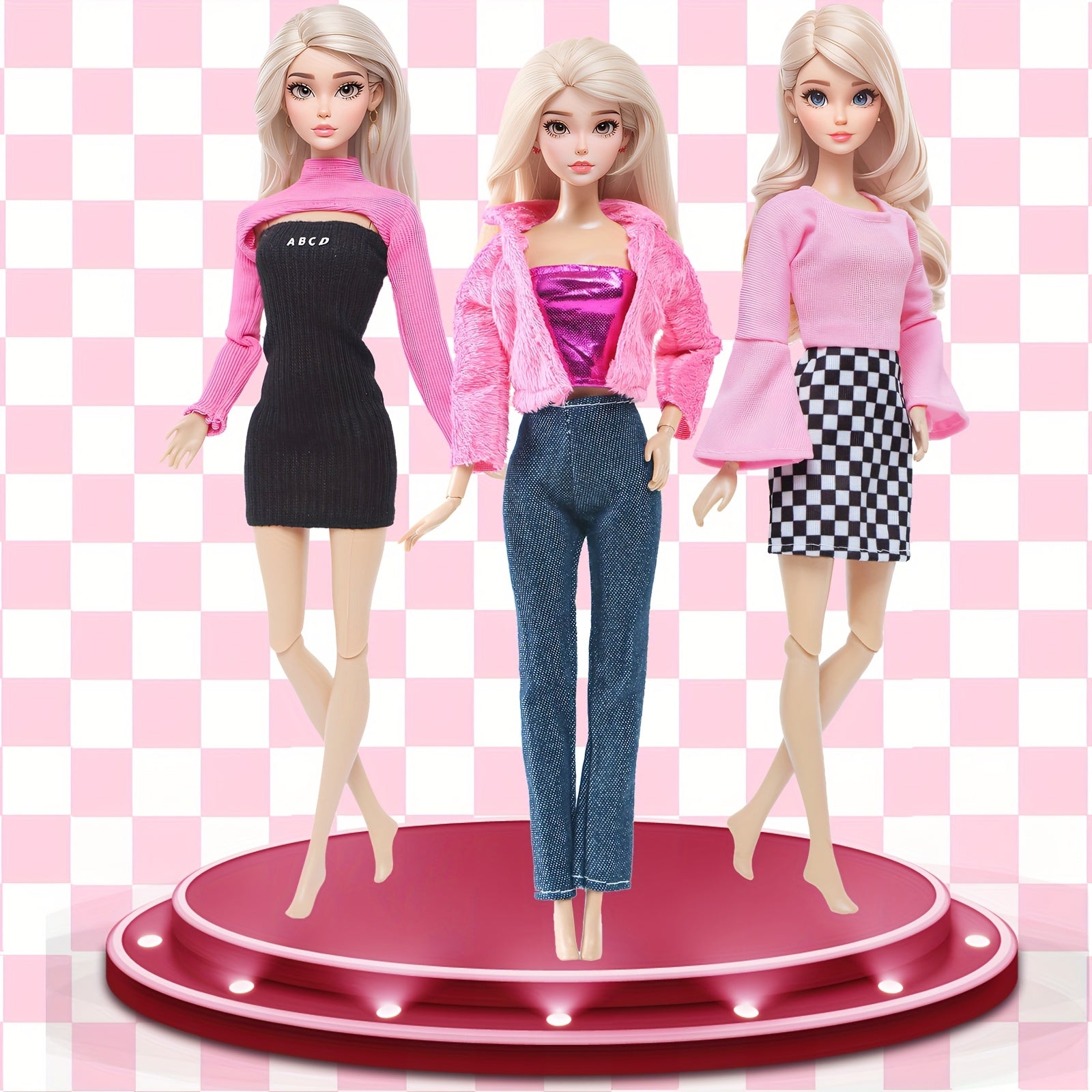 5pcs 11.5in Girl Doll Outfit Set Princess Dresses Skirts Casual Wear