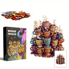 Coffee Dream Wooden Puzzle Animal & Floral Colors Adult Brain