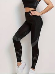 3Pcs High Waist Yoga Pants Slim Fit Hollow Out Seamless Running Leggings