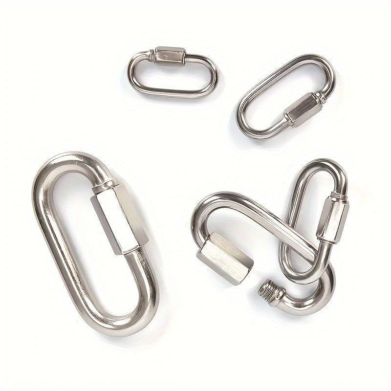 2Pc Stainless Steel Quick Link Carabiners Safety Snap Hook