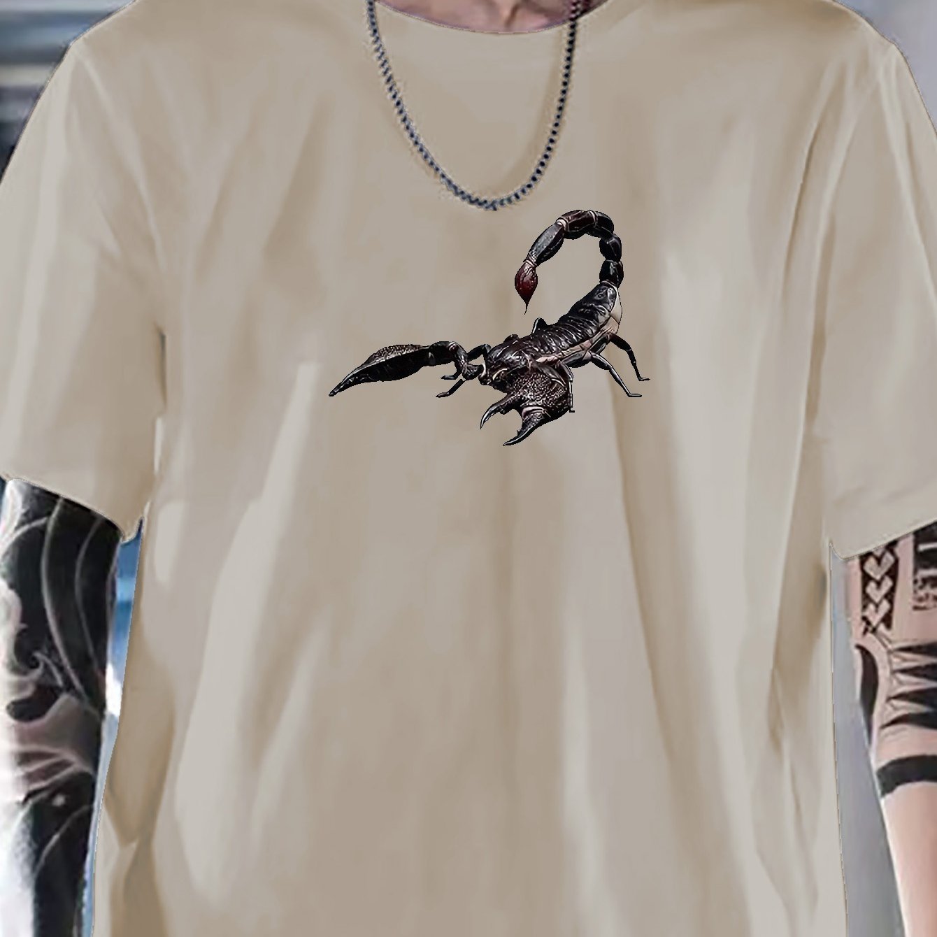 Men's Scorpion Graphic T shirt Casual Mid Stretch Breathable Tee