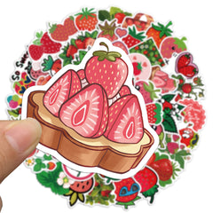 50pcs Cute Strawberry Doodle Sticker Pack