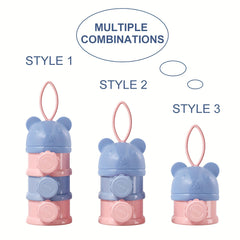 3 Layers Stackable Formula Dispenser Portable Formula Container 13OZ