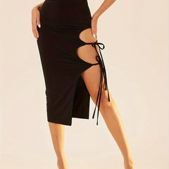 Split Bodycon Skirt High Waist Midi Women's Clothing