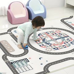 Foldable Baby Play Mat Crawling Carpet Puzzle Mat with Cartoon Activity Rug