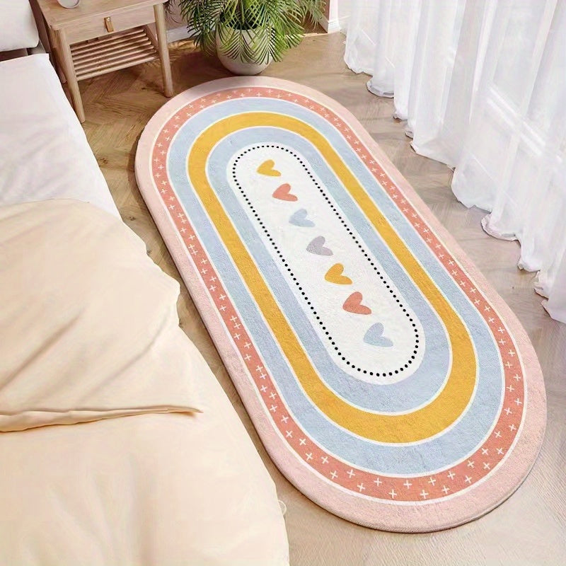 Soft Oval Long Strip Bedside Mat Cashmere Floor Mat