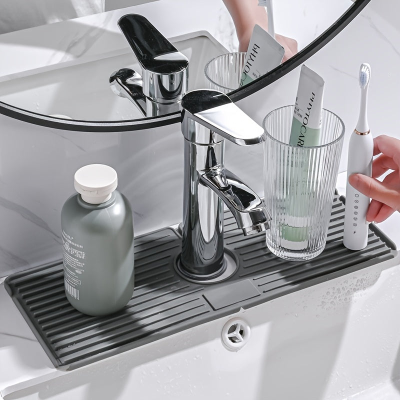 Silicone Faucet Drain Mat Sponge Storage Plate for Kitchen Bathroom