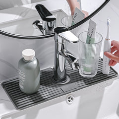 Silicone Faucet Drain Mat Sponge Storage Plate for Kitchen Bathroom