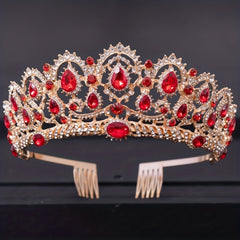 Baroque Crystal Crown Tiara Rhinestone Wedding Tiaras Women Prom Crowns