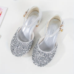 Sequin High Heeled Sandals for Girls - Party Wedding Dress Shoes