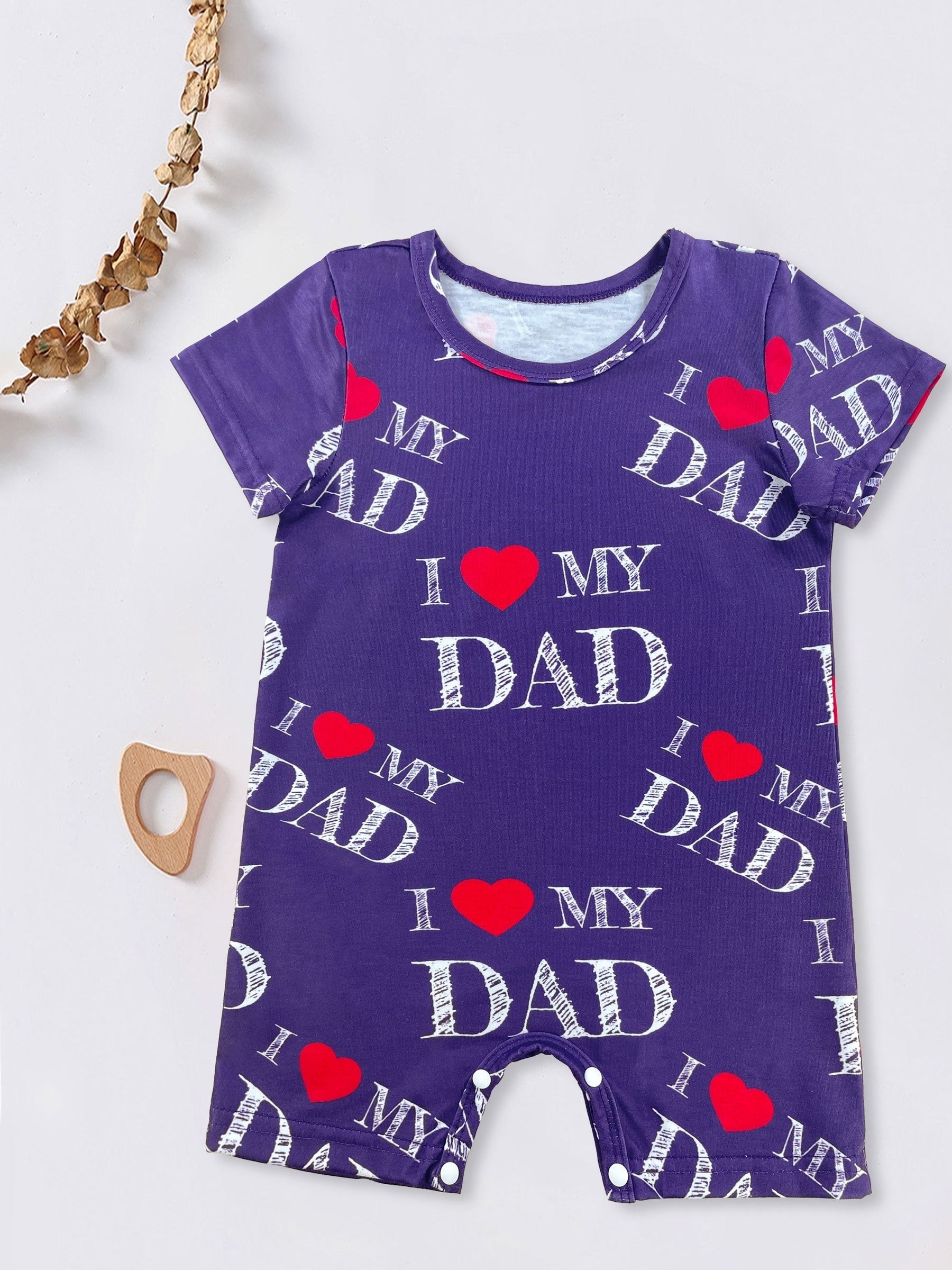 Baby Boys Casual I Love My Dad Romper Jumpsuit