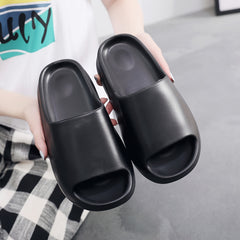 Solid Pillow Sandals Open Toe Quick Drying Slip On Slide Sandals