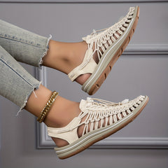 Women's Casual Solid Sandals Summer Breathable Closed Toe Hole Slippers