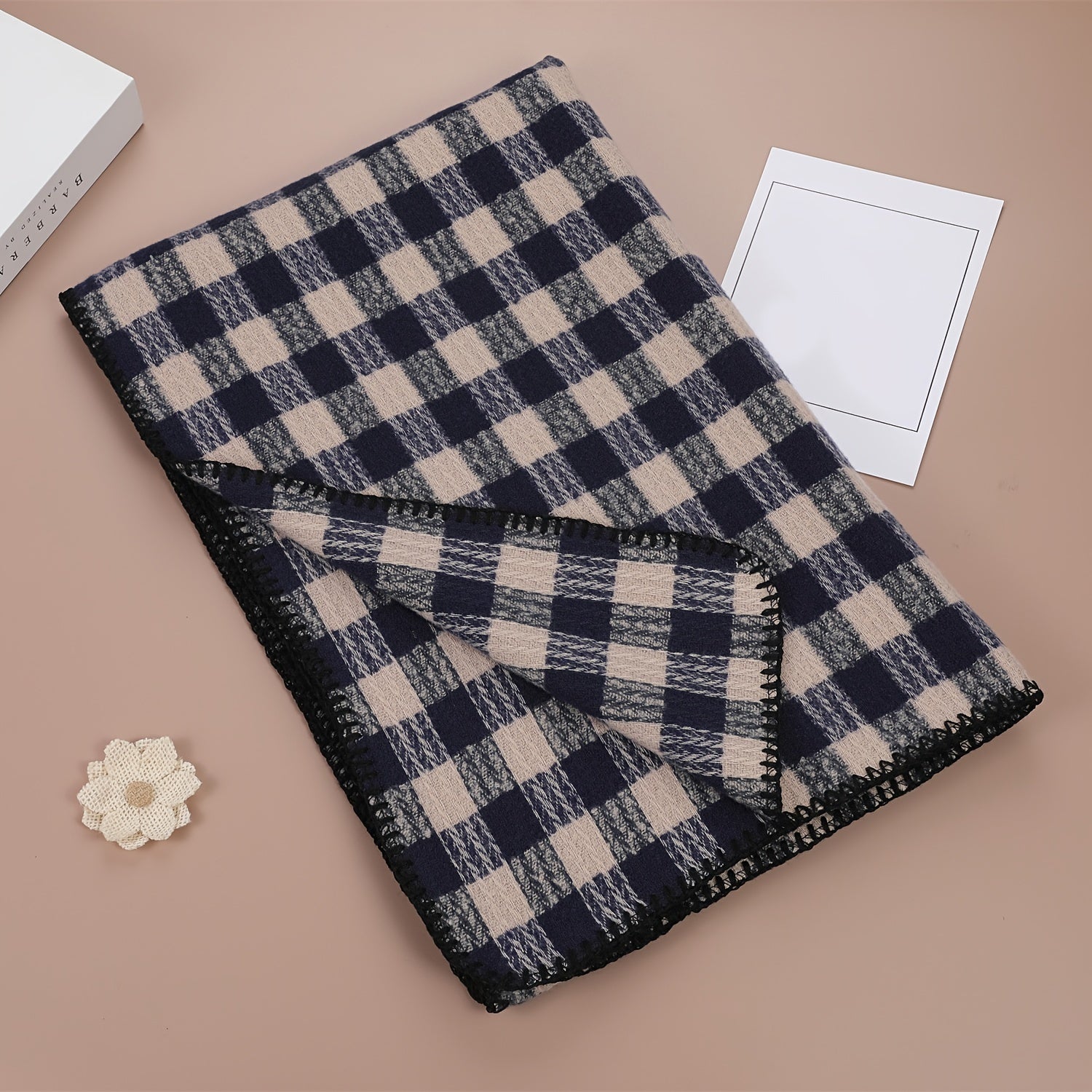 Art Print Check Scarf for Women - Winter Warm Scarves
