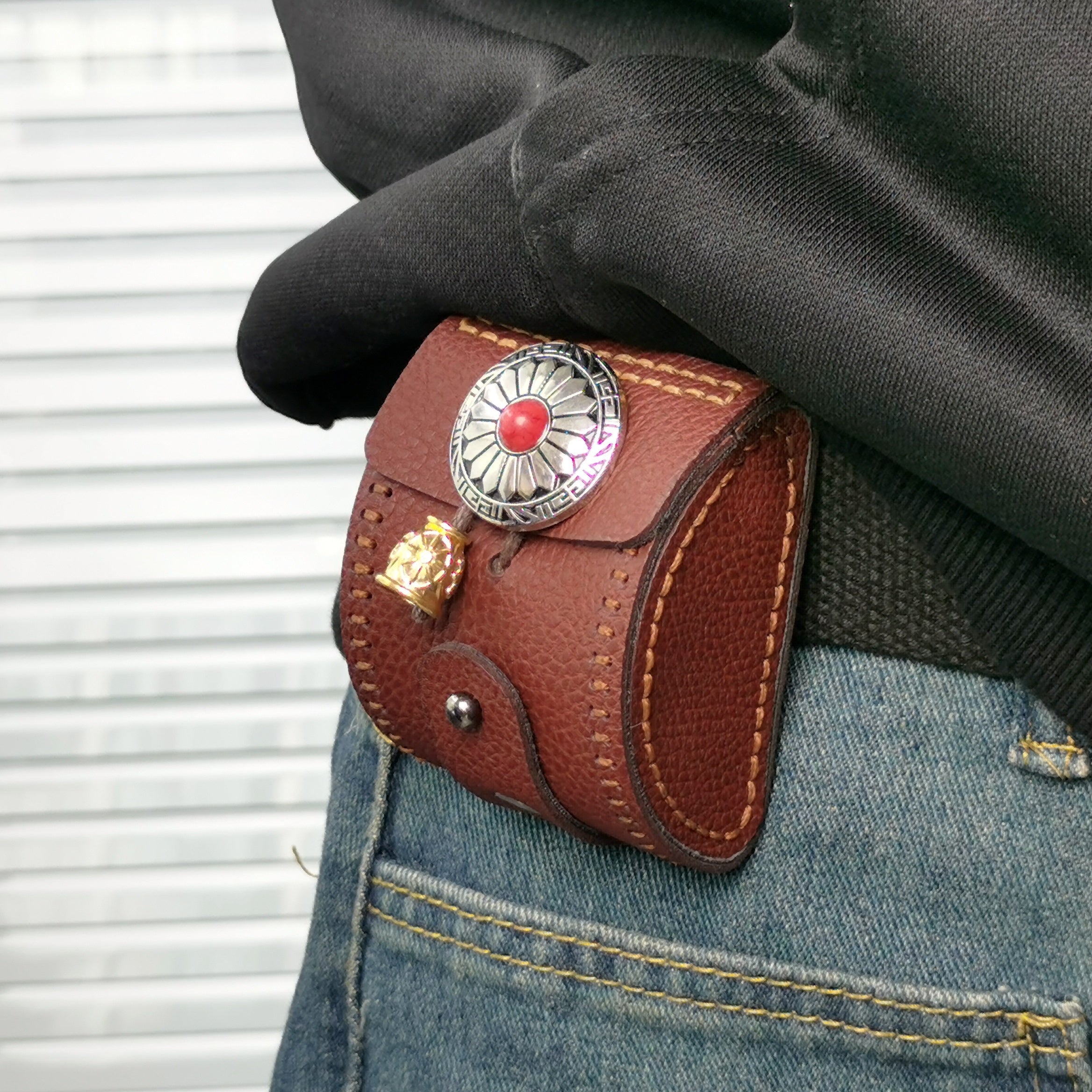 Leather Waist Pack Pellets Ammo Bag Utility Pouch