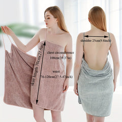Women's Wearable Bath Towel Absorbent Bath Wrap Towel Bathrobes