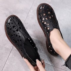 Women's Hollow Out Flat Sandals Soft Sole Slip On Loafers