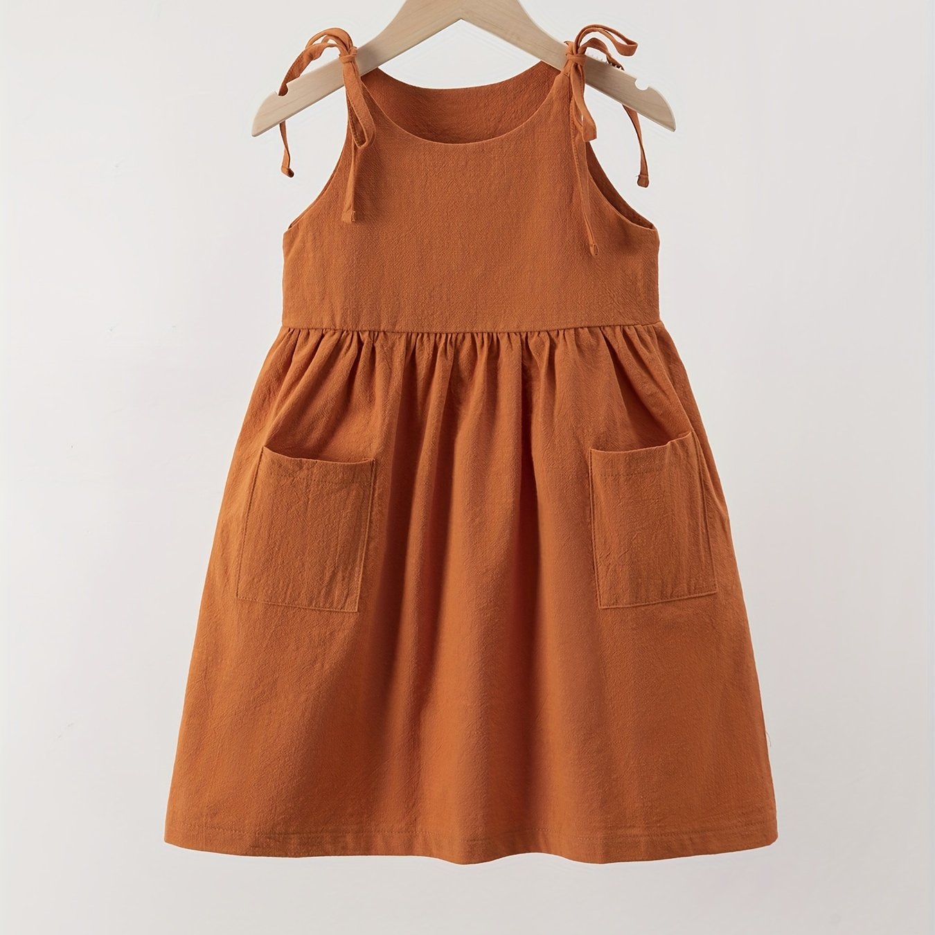 Cute Toddler Girls' Sleeveless Dress with Pockets
