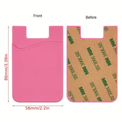 Silicone Cell Phone Card Holder Back Sticker Money Pouch Case Wallet