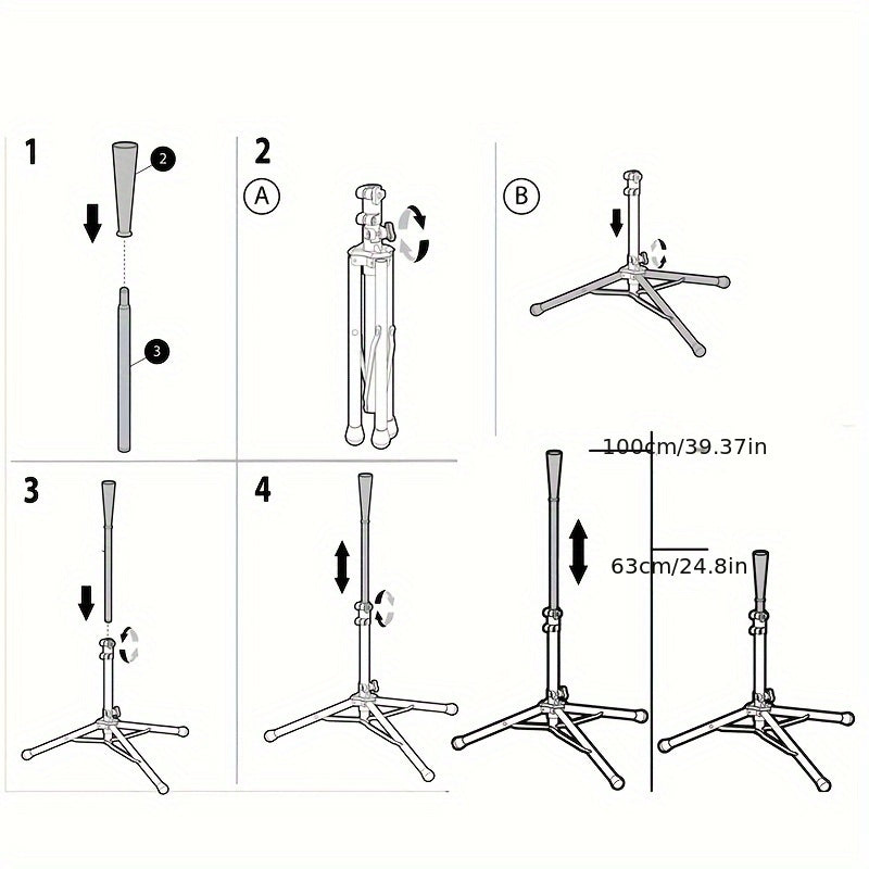 Adjustable Baseball Softball Batting Tee Coaching Aid