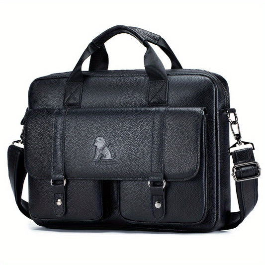 Cowhide Men's Computer Bag Business Casual Large Capacity Handbag