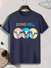 Cows Print Men's Graphic T shirt Casual Comfy Tees For Summer