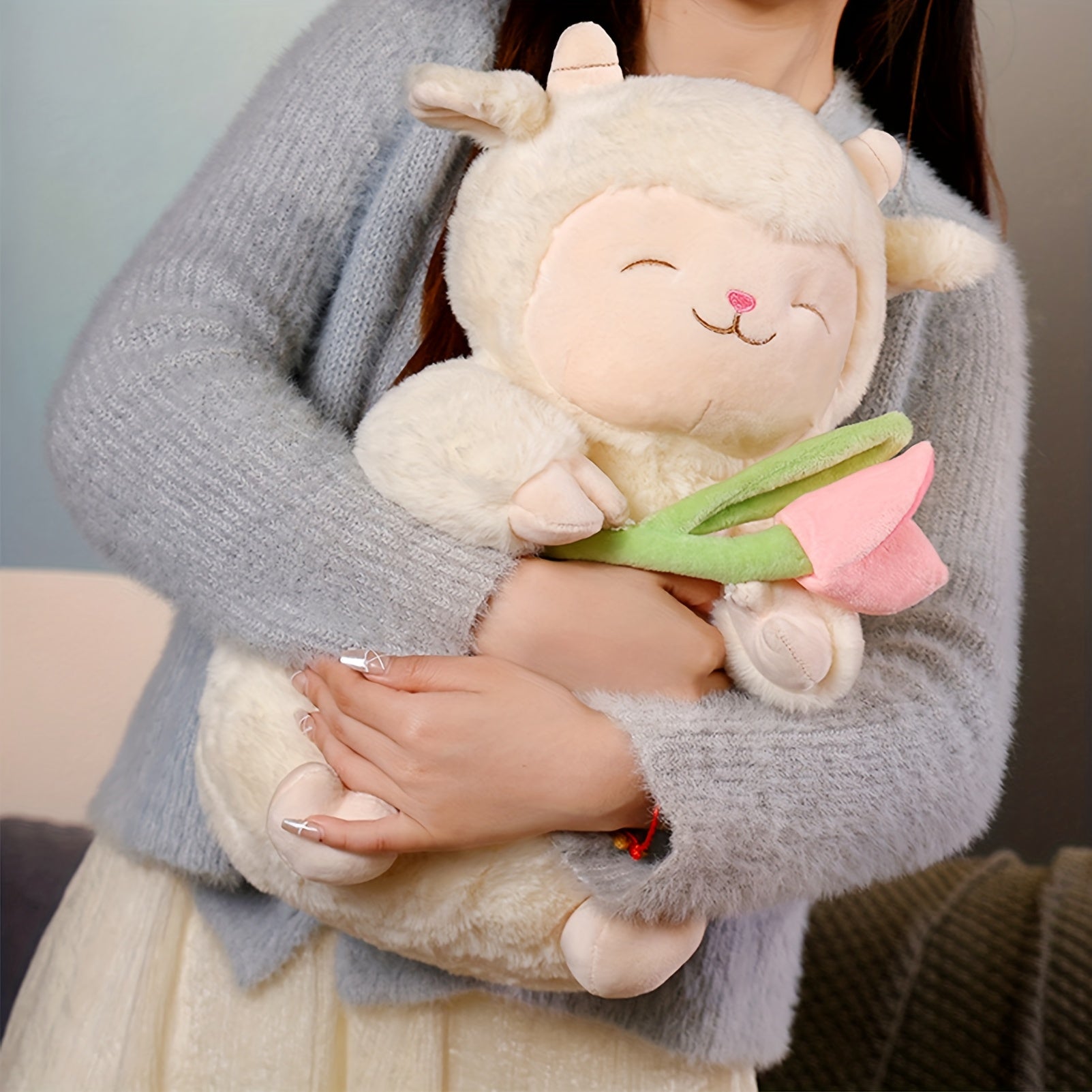 2 Size Tulip Wool Plush Toy Plush Sheep Buddy Plush Toy Lamb Toy Plush Lamb
