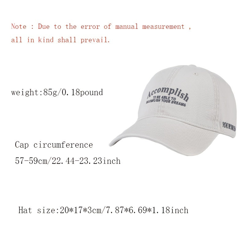 Solid Embroidery Baseball Cap Lightweight Casual Sun Hat Unisex Dad Hat