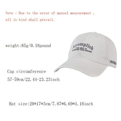 Solid Embroidery Baseball Cap Lightweight Casual Sun Hat Unisex Dad Hat