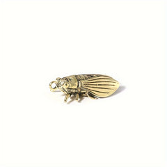 Brass Cicada Casting Statue Mini Animal Metal Figurine Keychain Ornament